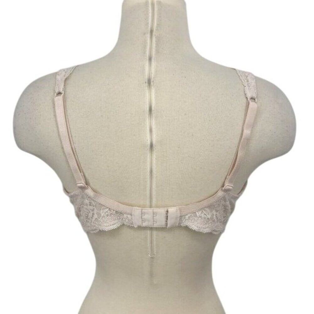 Intimissimi Nude Cream Lace Bra Padded Women's Size 40B Excellent very gently us - Picture 6 of 9
